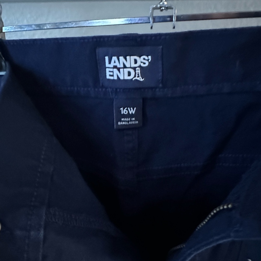 Lands' End Women's Ankle Jeans - Dark Blue